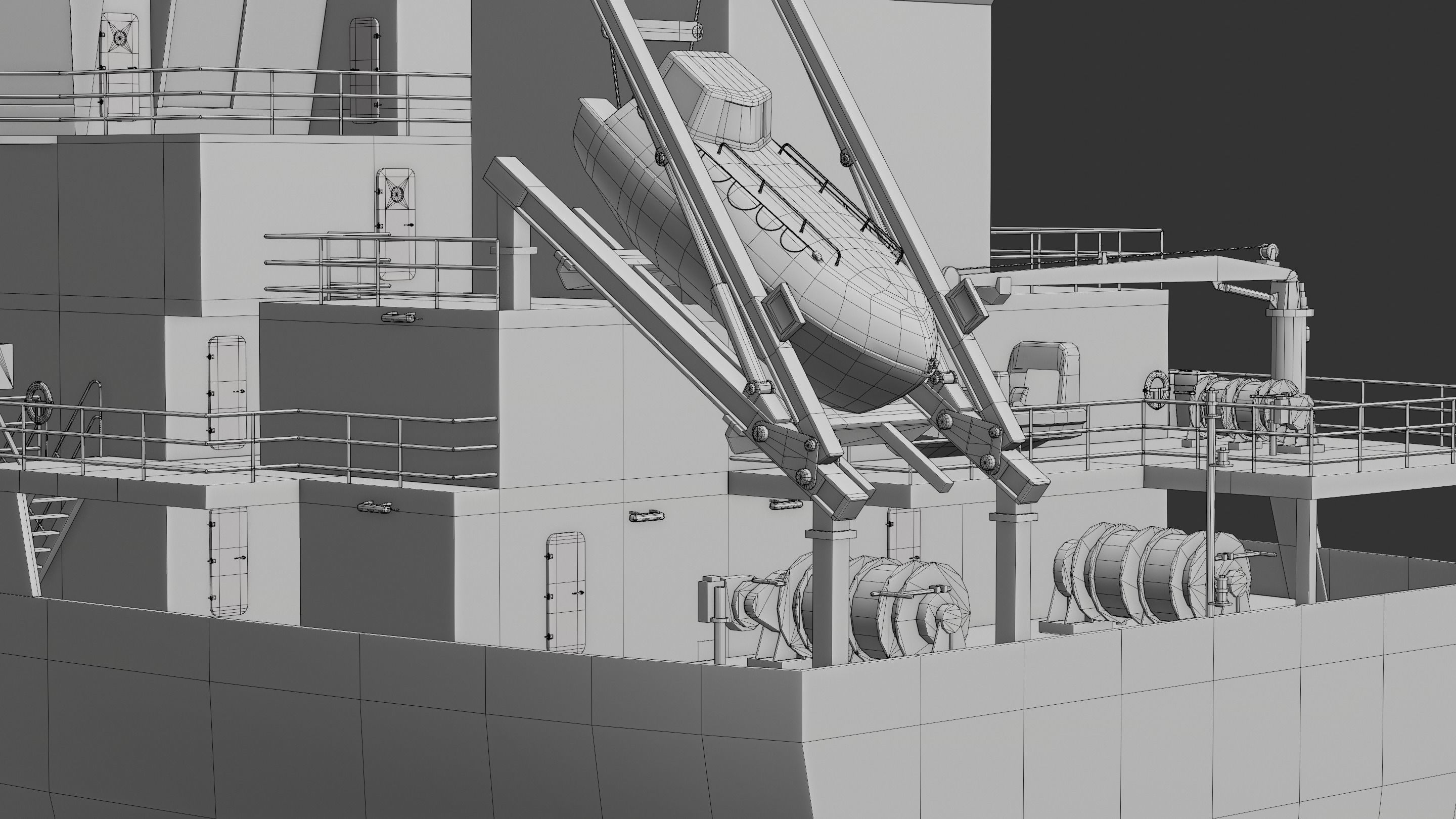 Chemical Tanker Low-poly 3D model_18