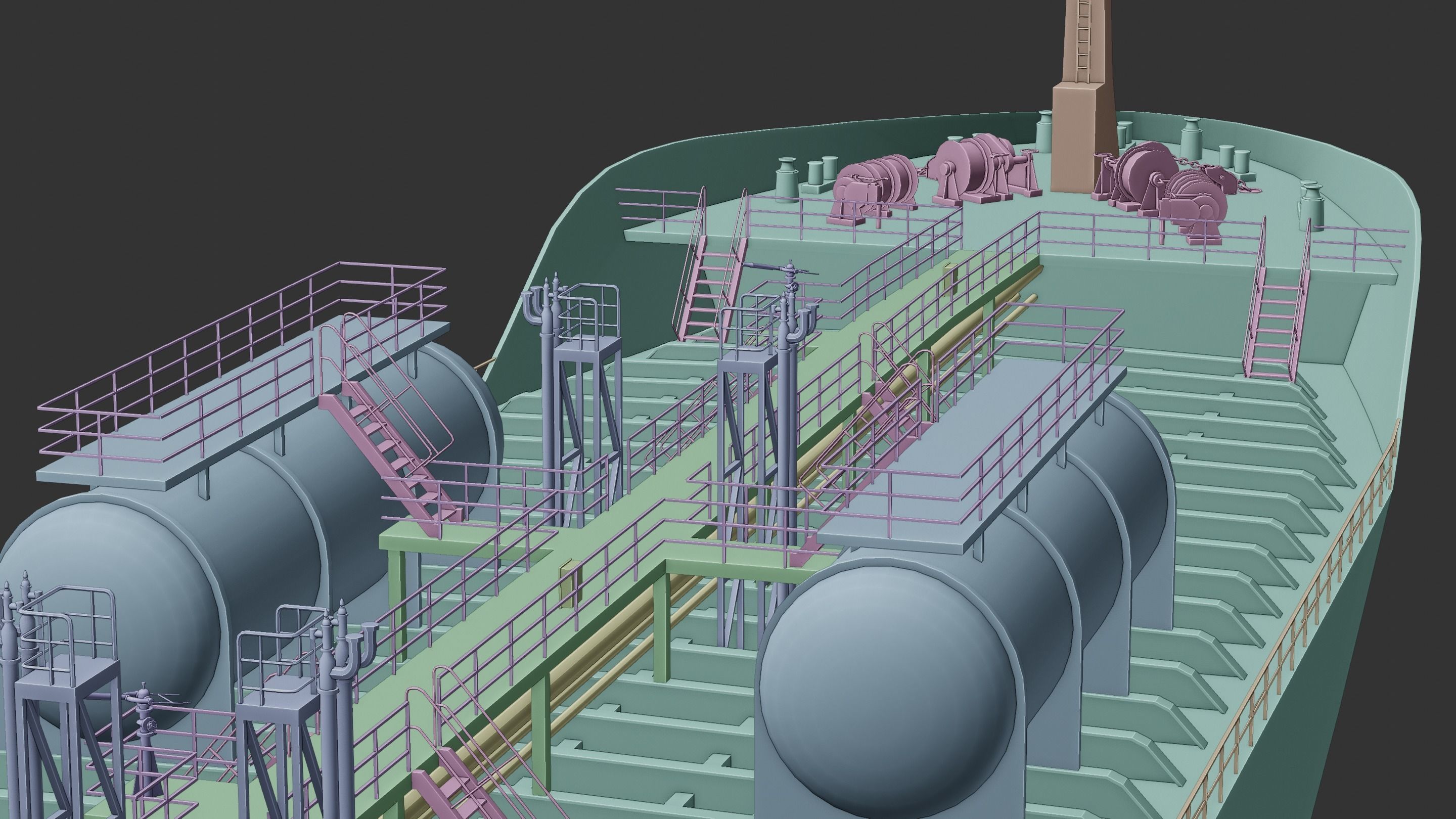 Chemical Tanker Low-poly 3D model_10