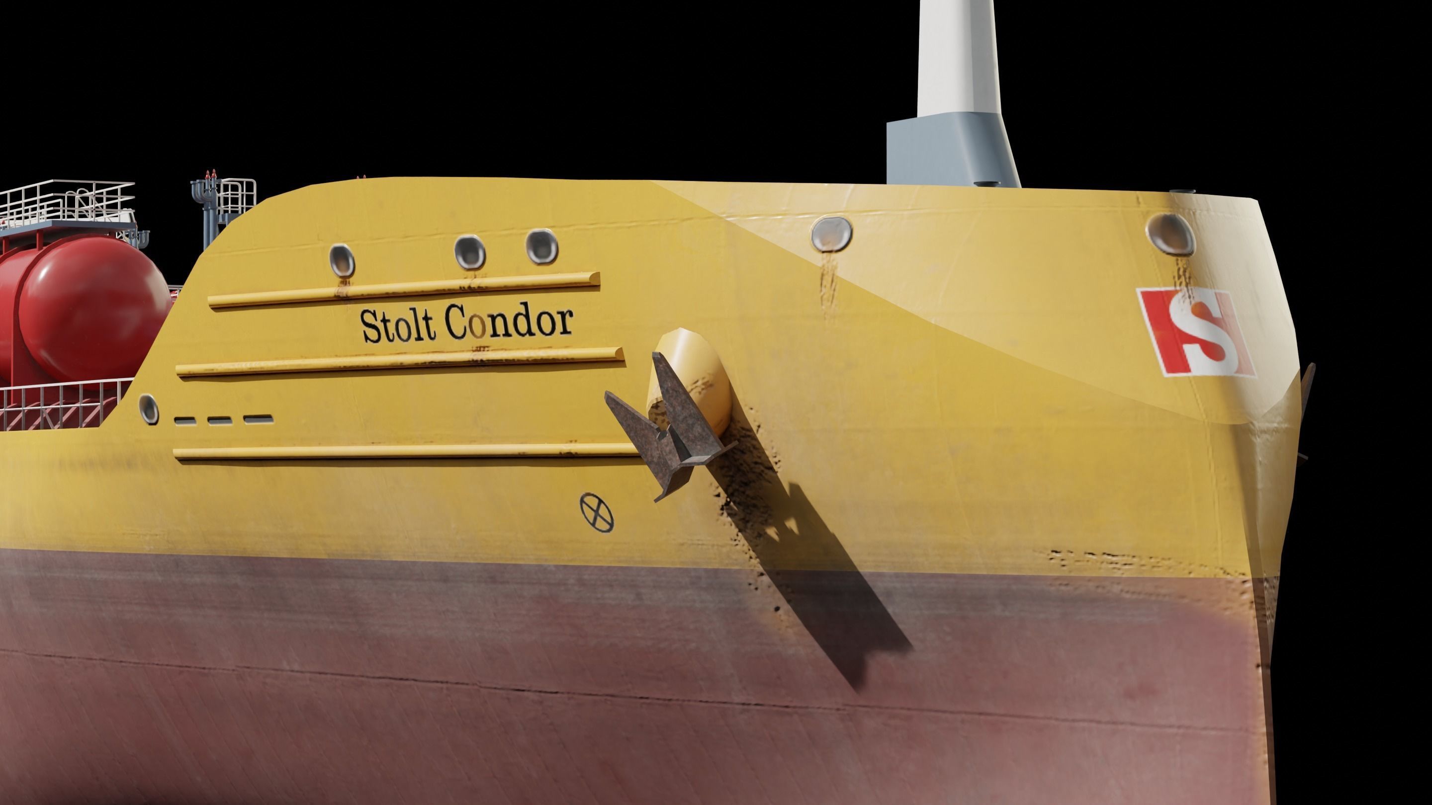 Chemical Tanker Low-poly 3D model_6