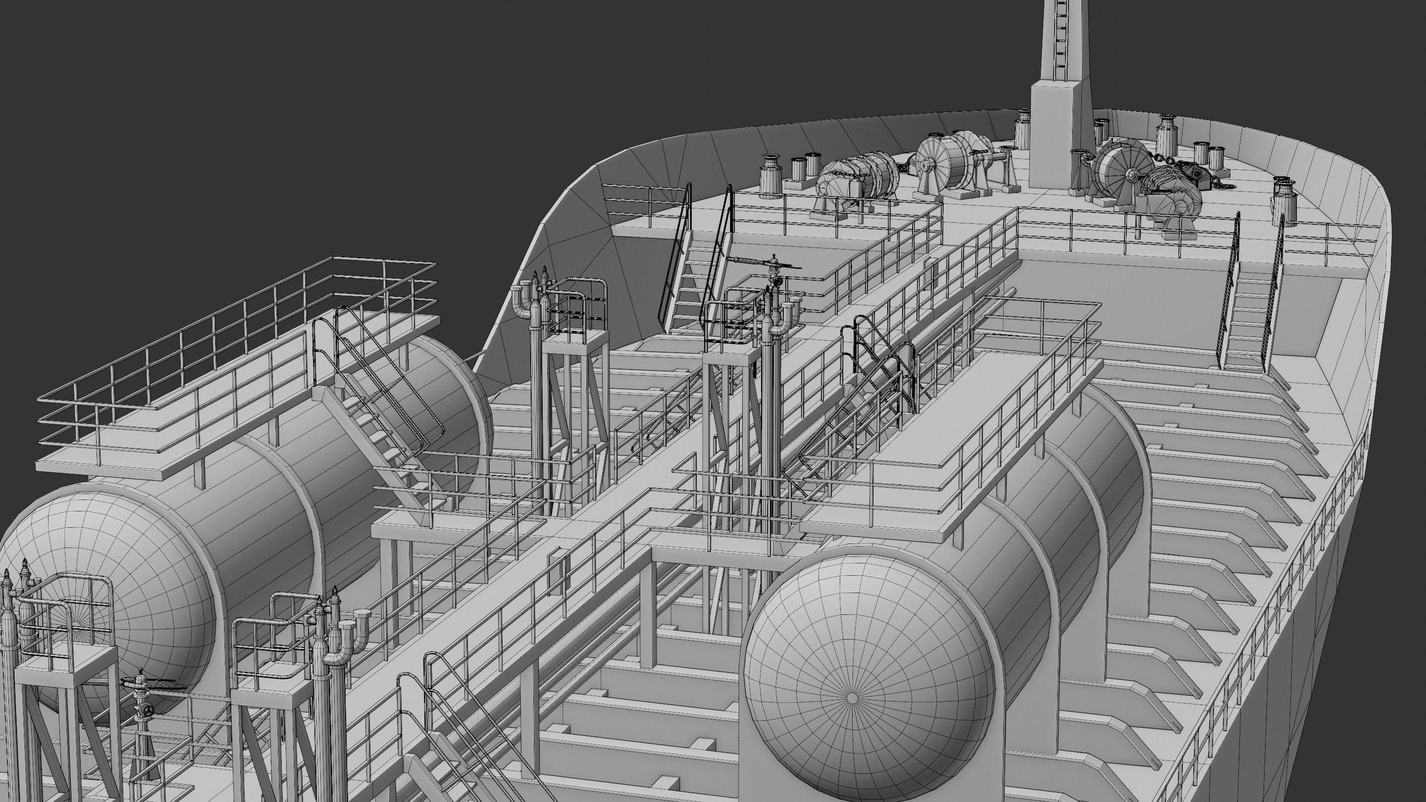 Chemical Tanker Low-poly 3D model_9
