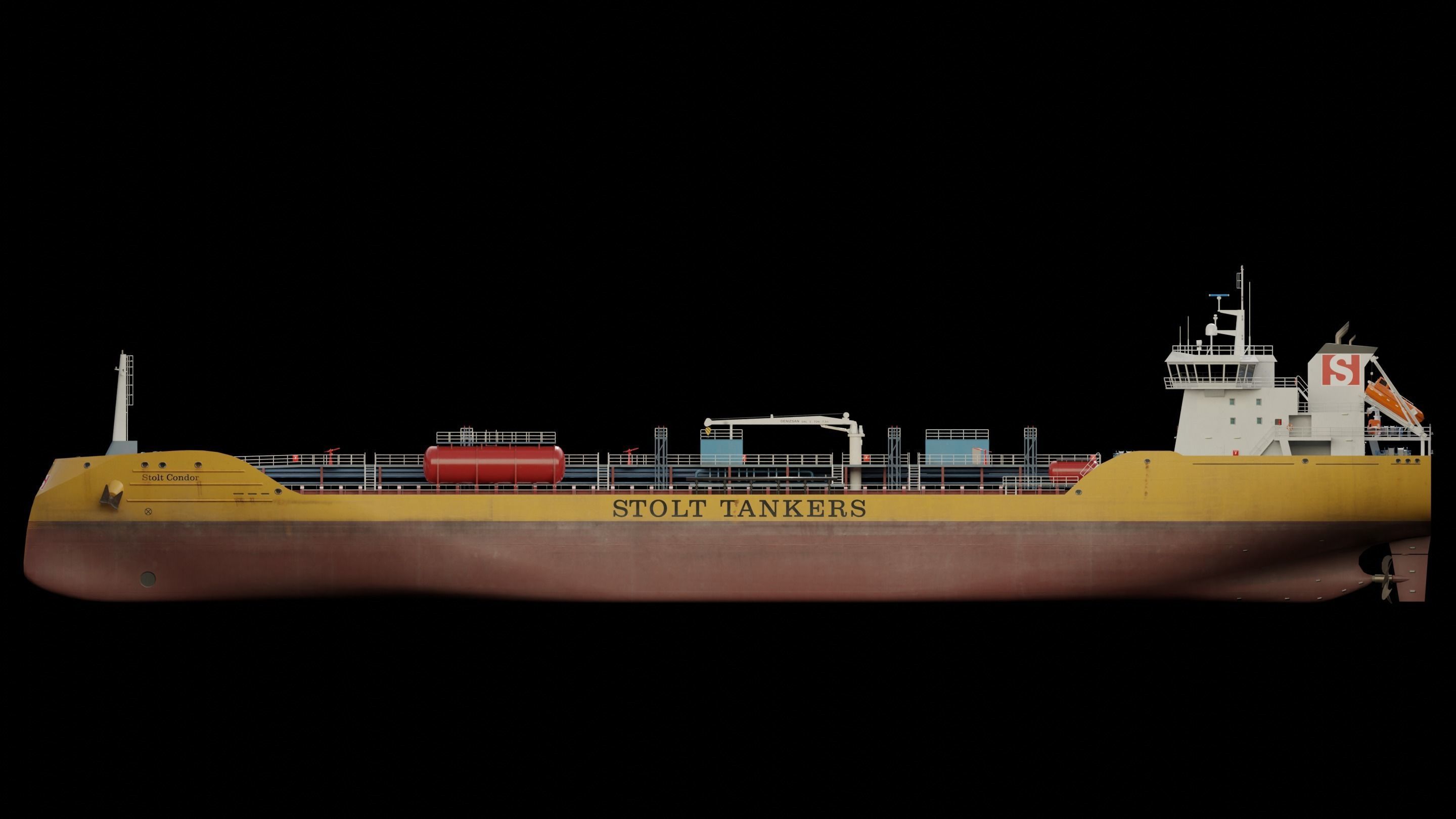 Chemical Tanker Low-poly 3D model_4