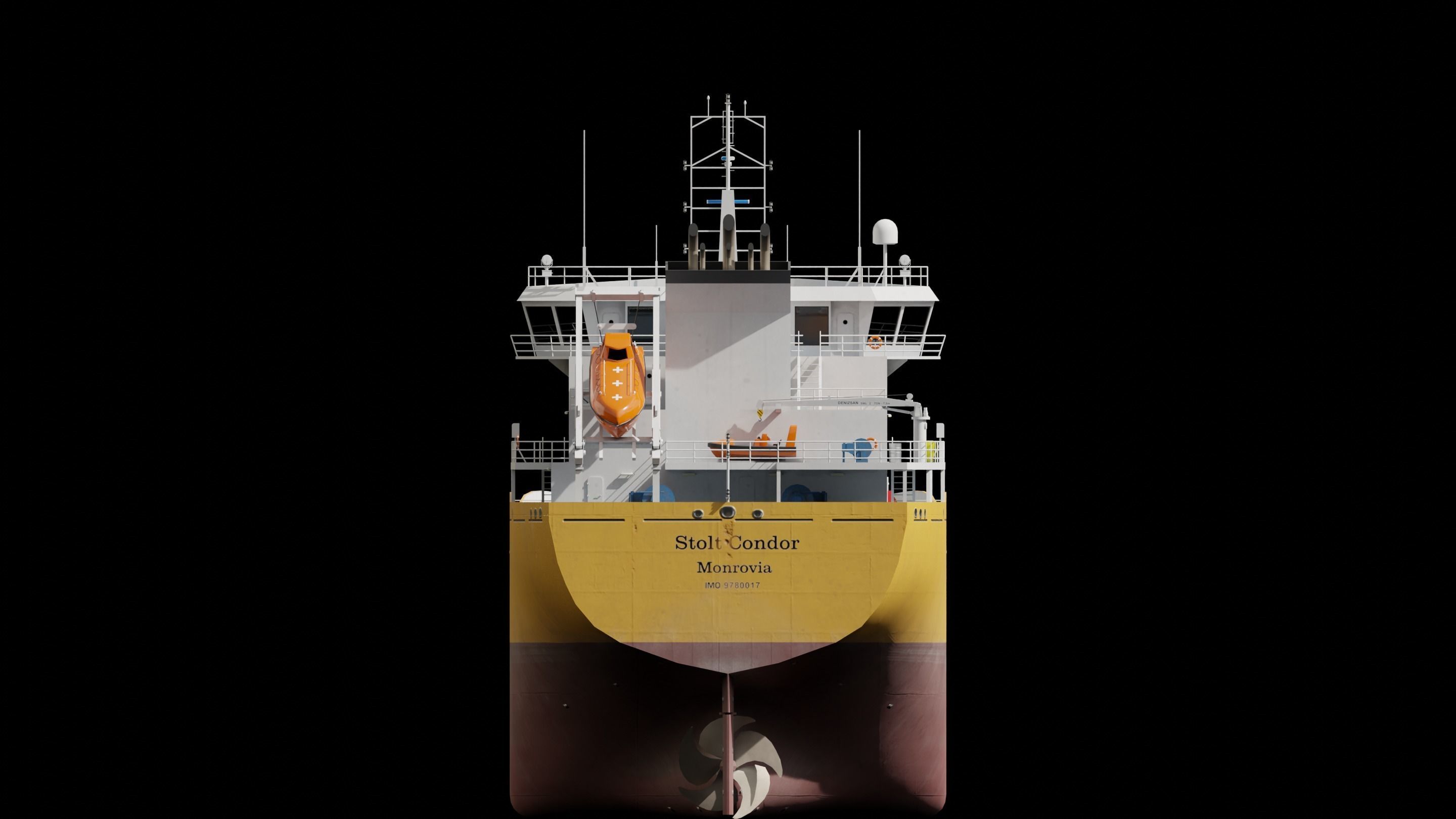 Chemical Tanker Low-poly 3D model_3