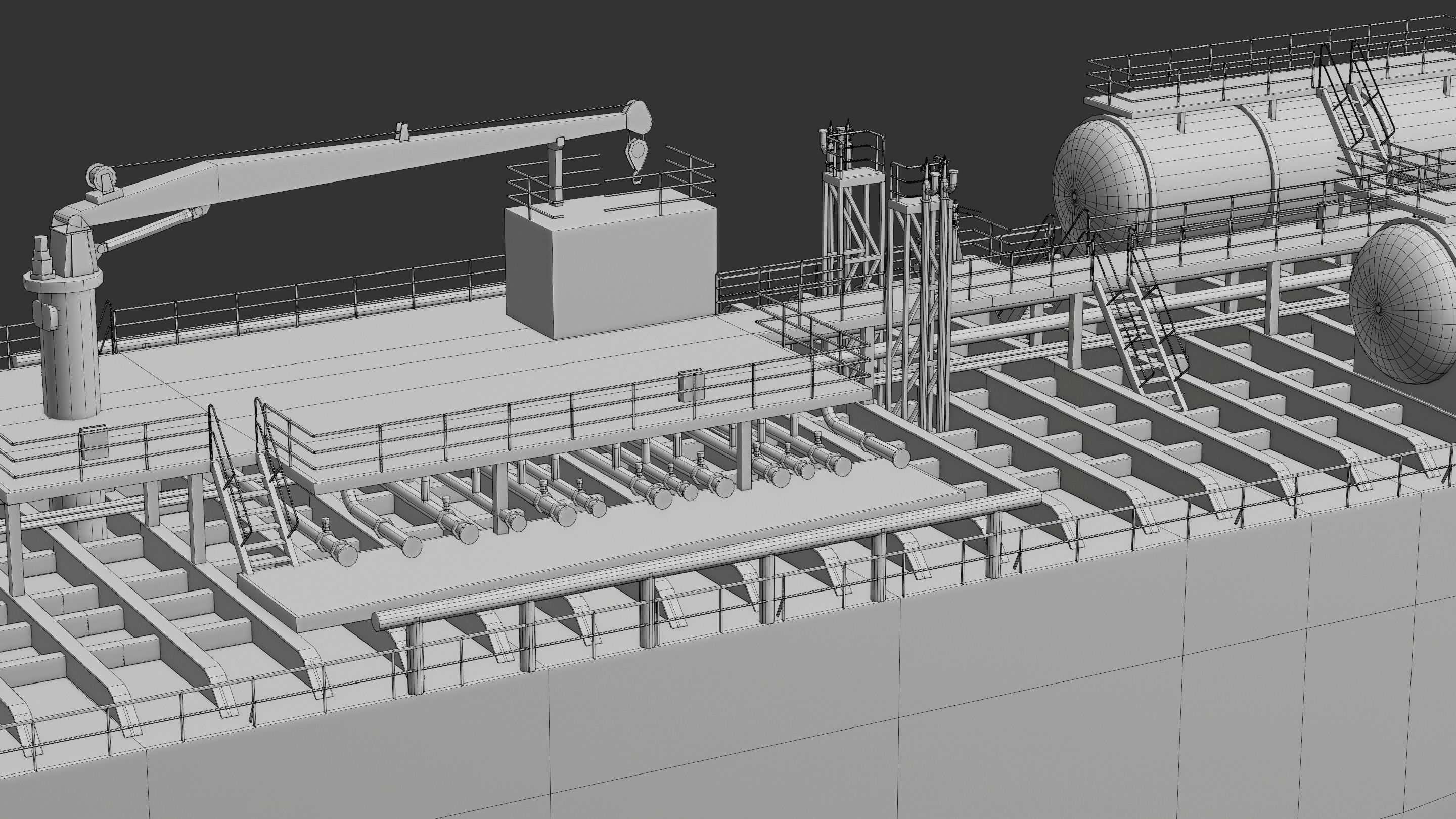 Chemical Tanker Low-poly 3D model_12