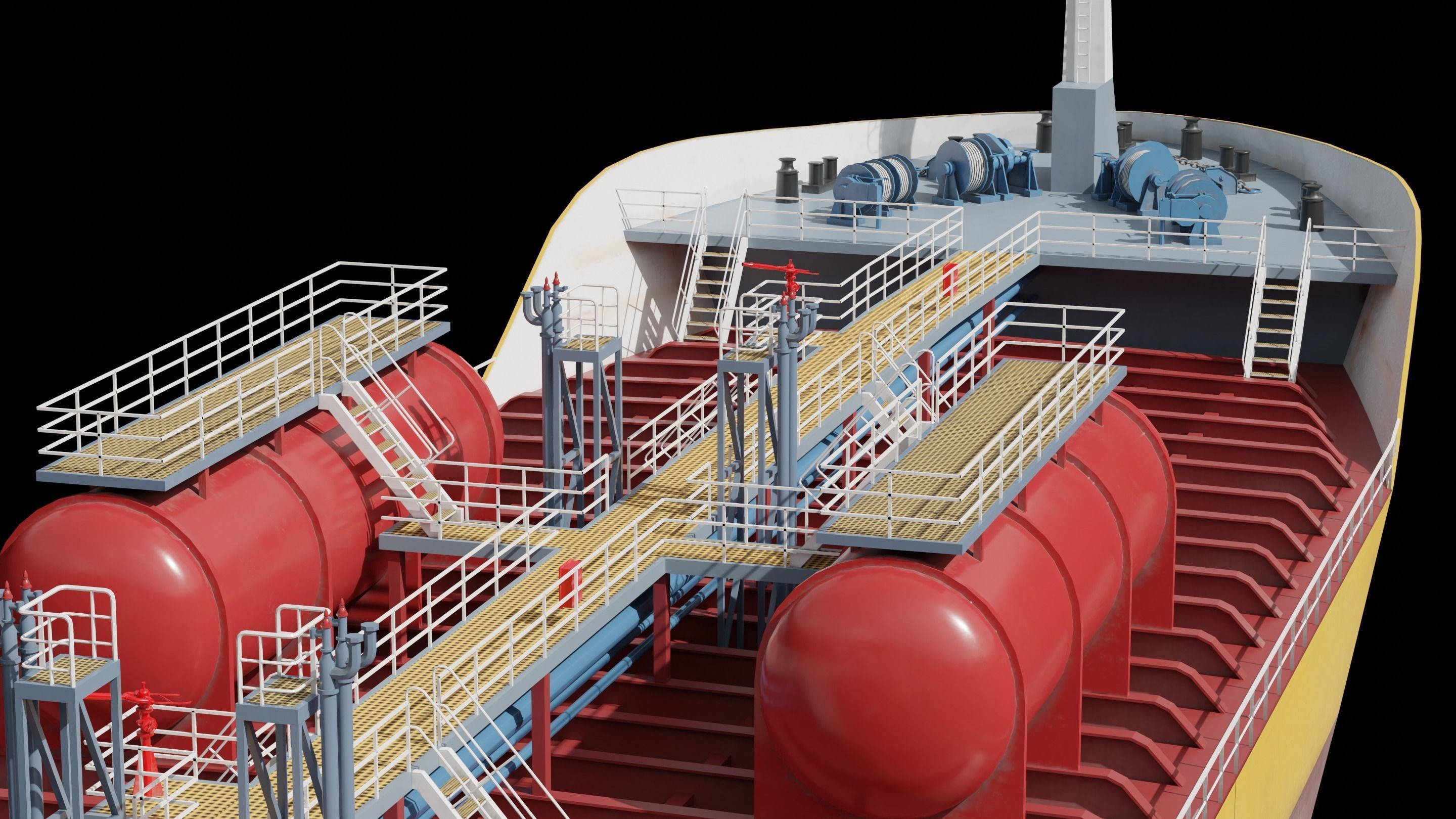 Chemical Tanker Low-poly 3D model_8