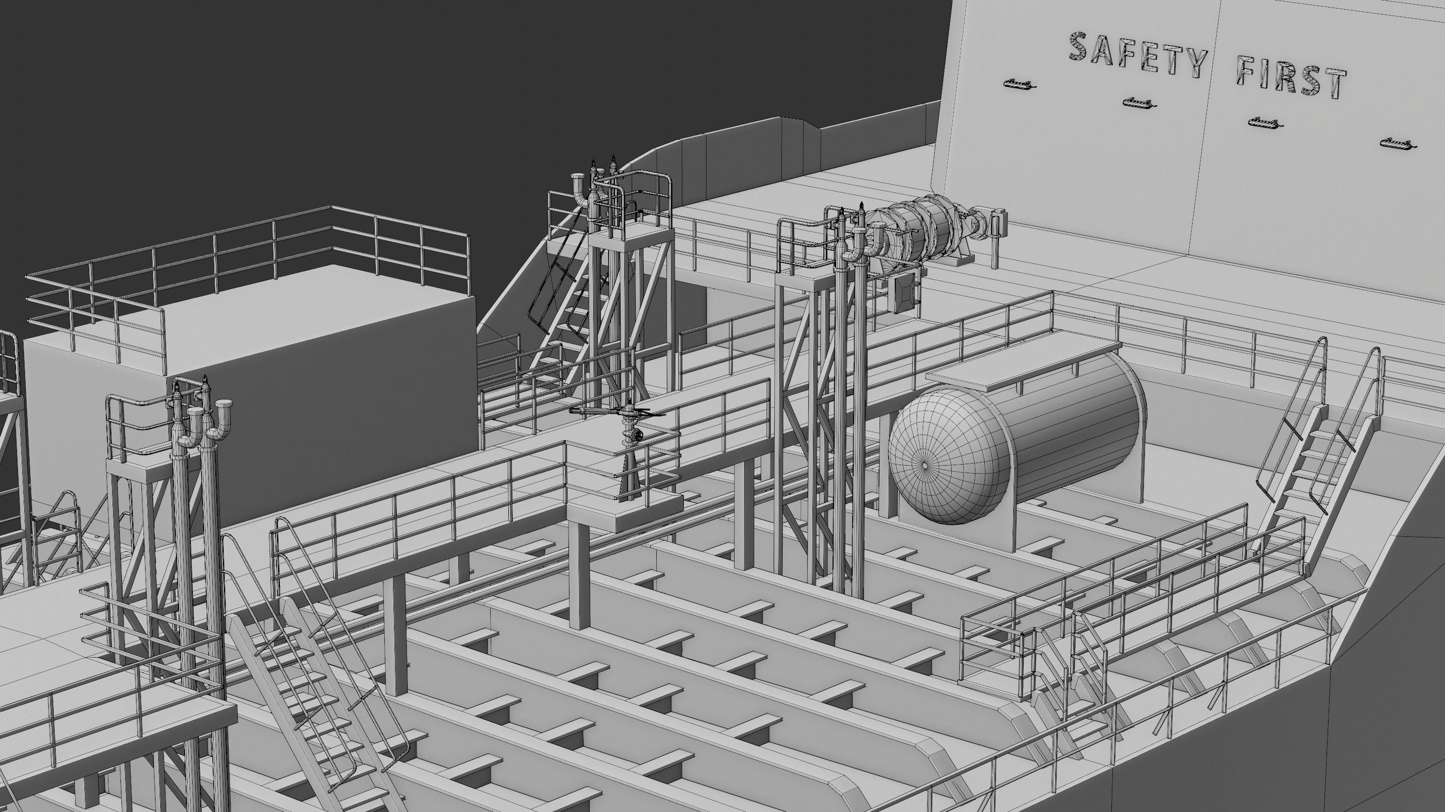 Chemical Tanker Low-poly 3D model_20