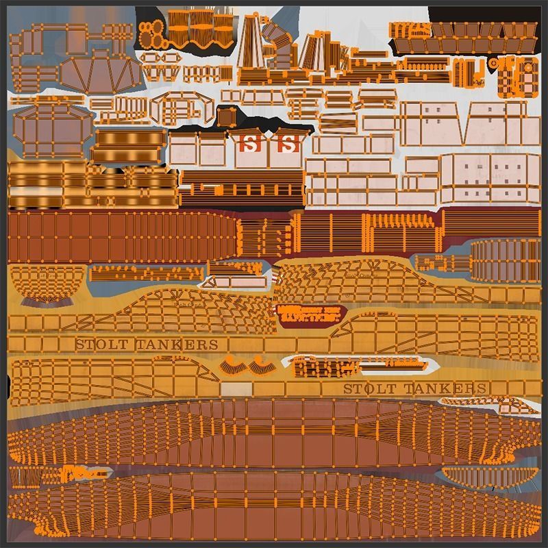 Chemical Tanker Low-poly 3D model_21