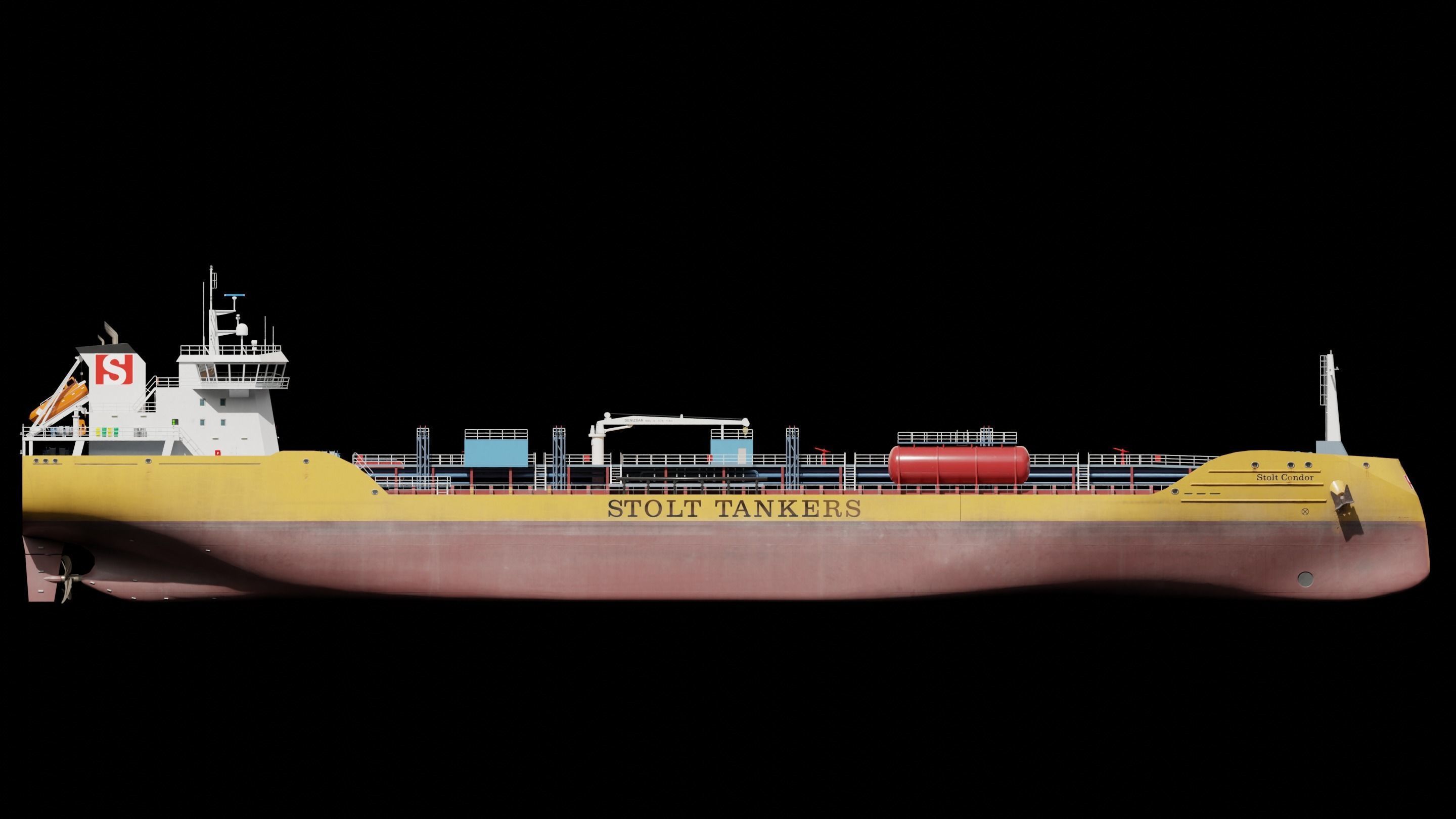 Chemical Tanker Low-poly 3D model_2