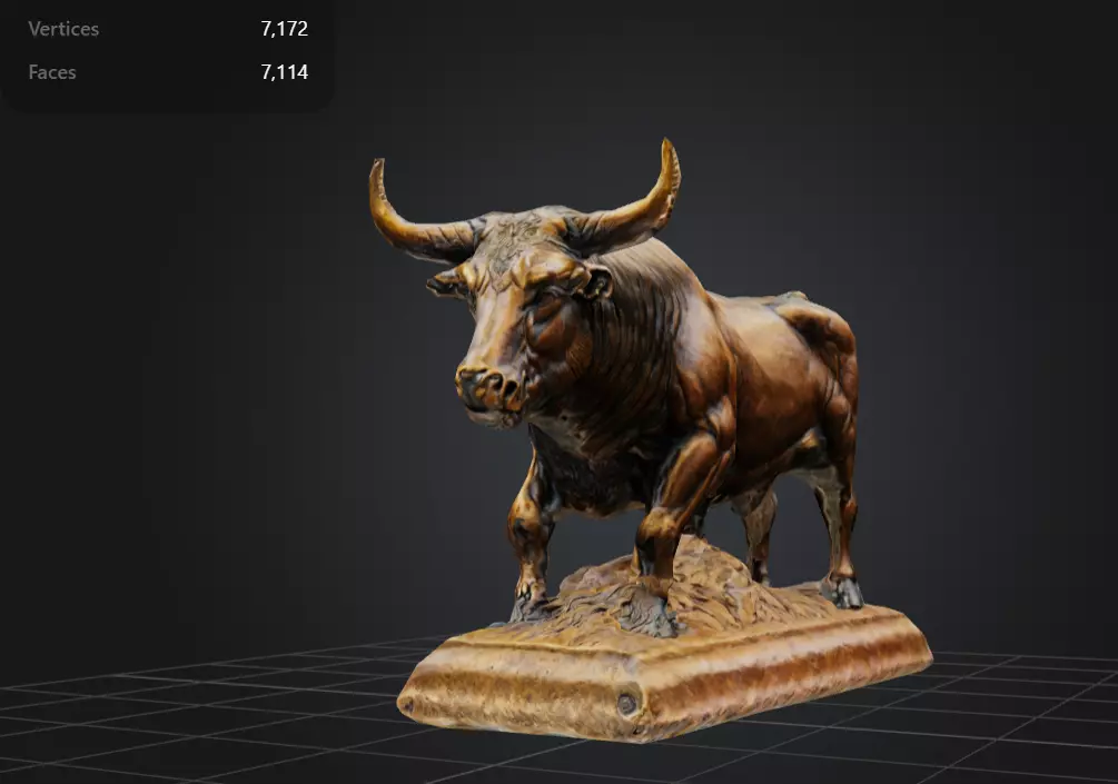 FREE Bronze Bull Statue Free low-poly 3D model_0