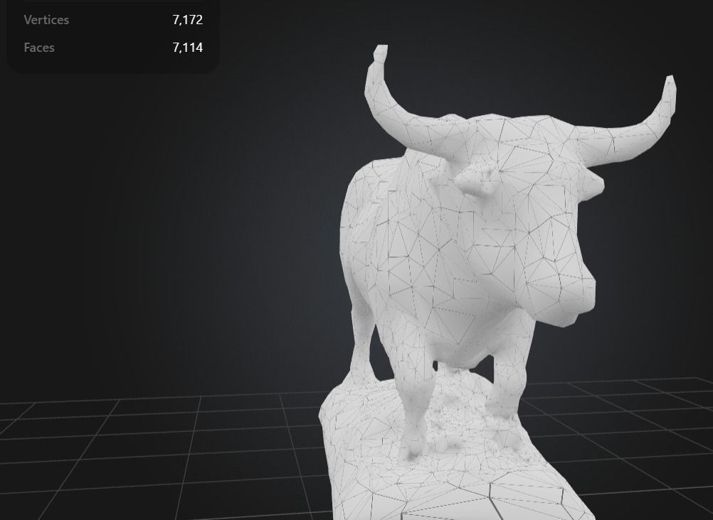 FREE Bronze Bull Statue Free low-poly 3D model_3