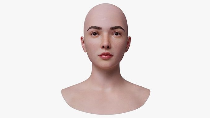 Asian Female Head Base Mesh Metahuman Topology v3 3D model