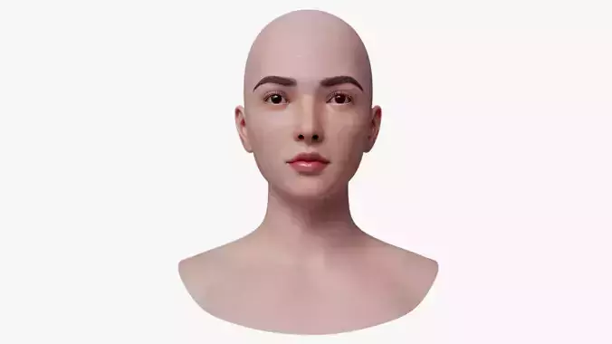 Asian Female Head Base Mesh Metahuman Topology v3 3D model