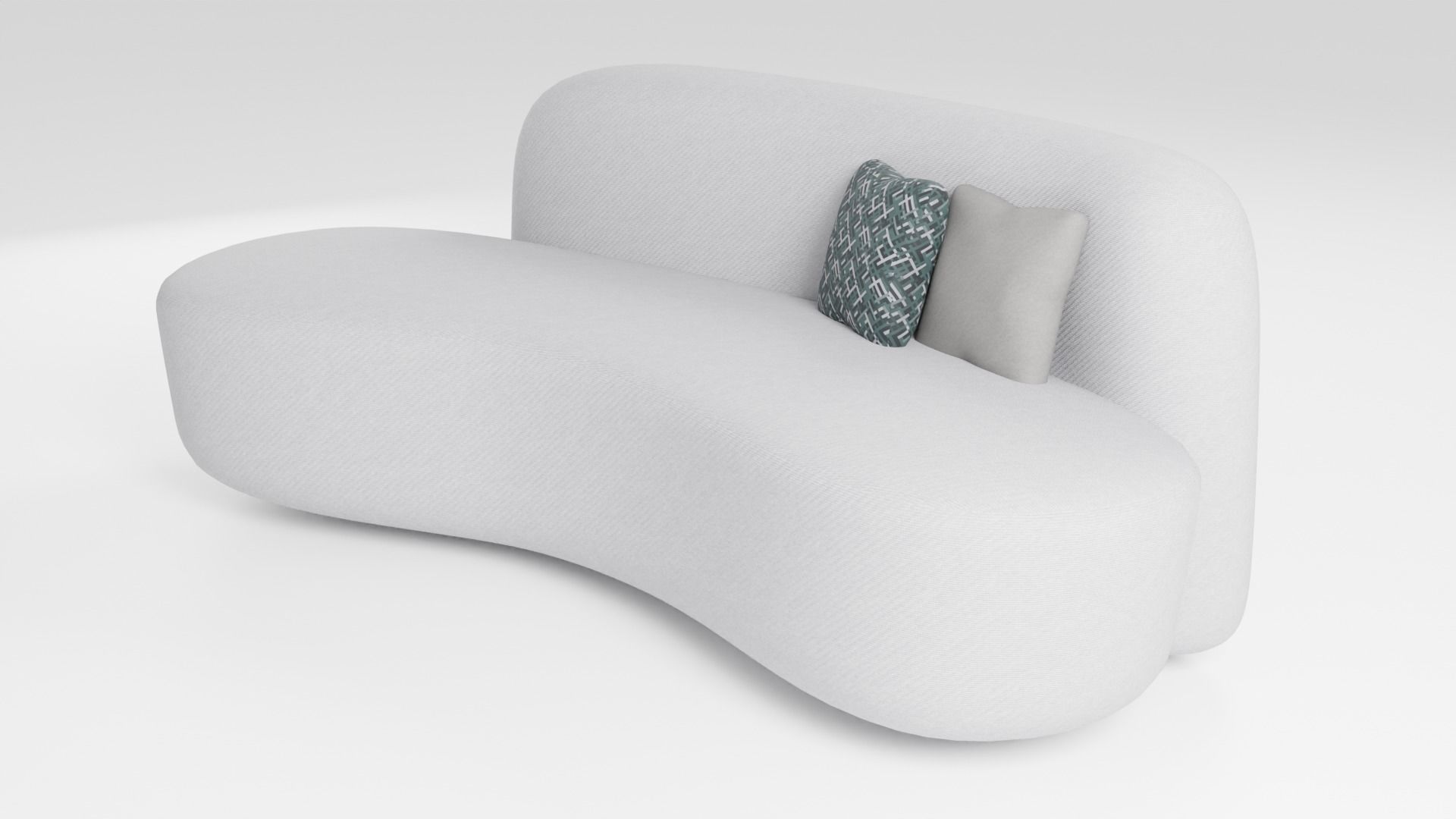 Small sofa in light colors in an elegant style 3D model_4