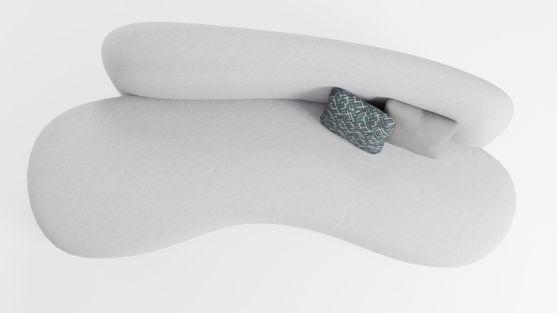 Small sofa in light colors in an elegant style 3D model_5