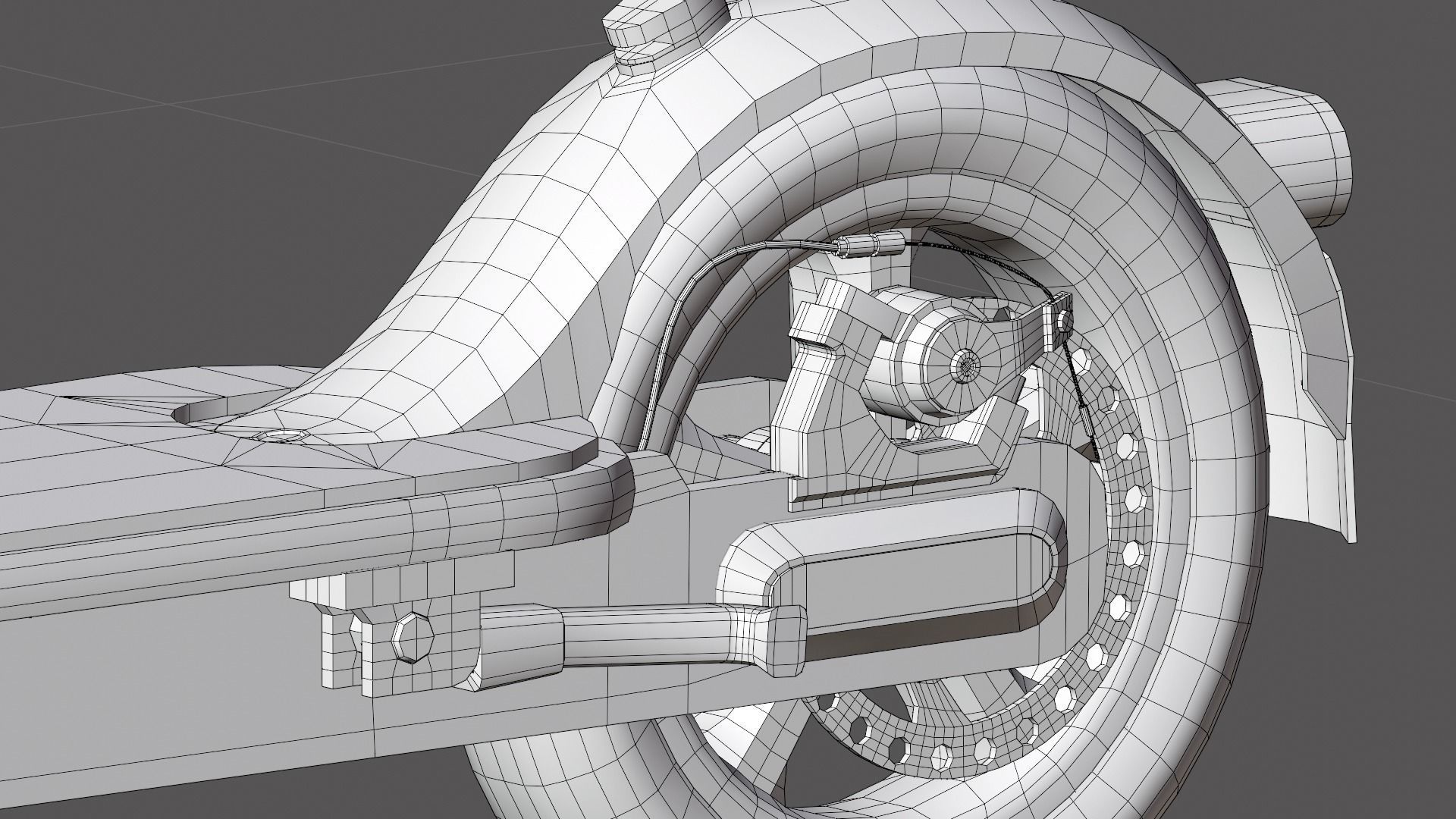 electric scooter Low-poly 3D model_13