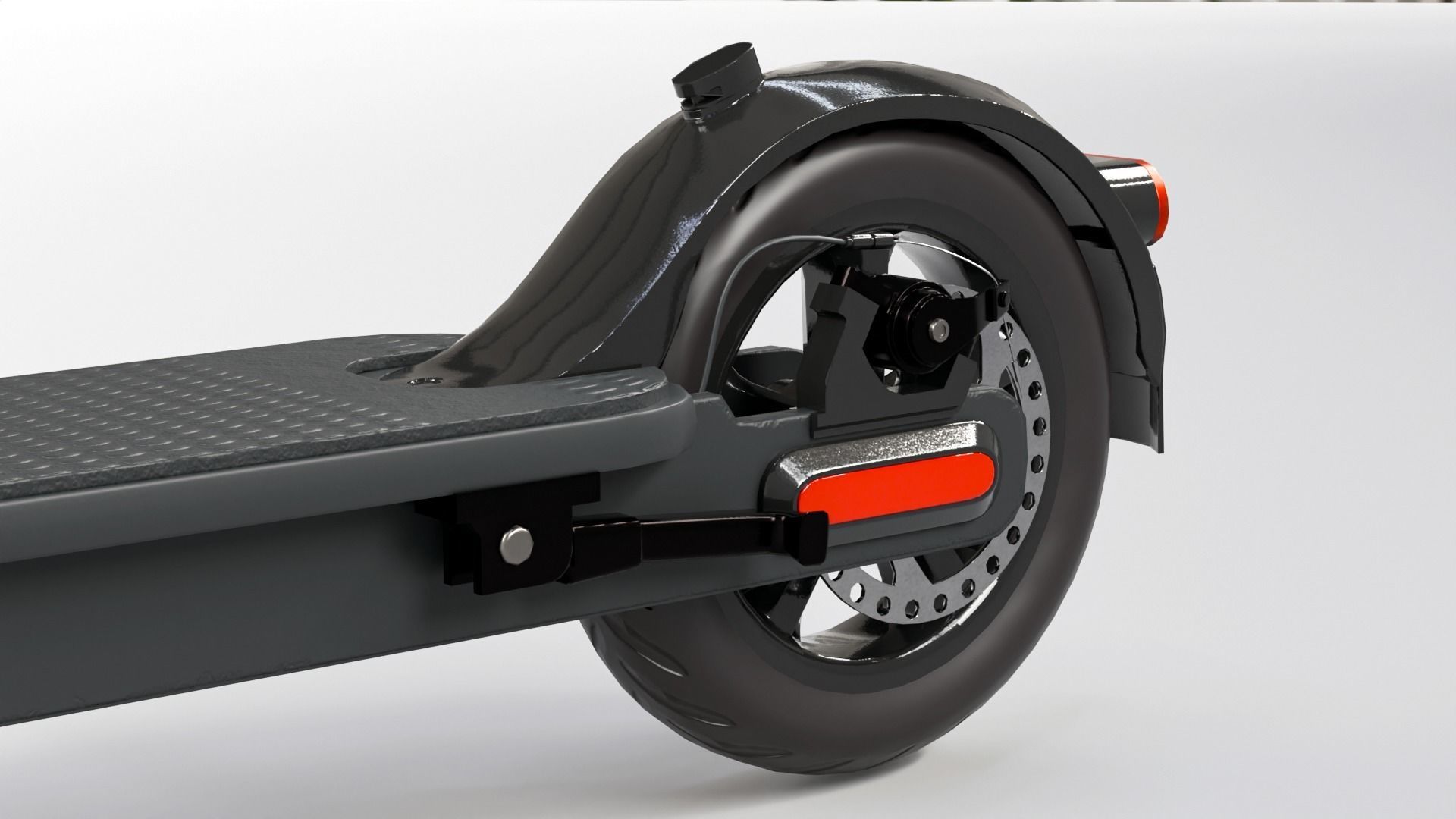 electric scooter Low-poly 3D model_5