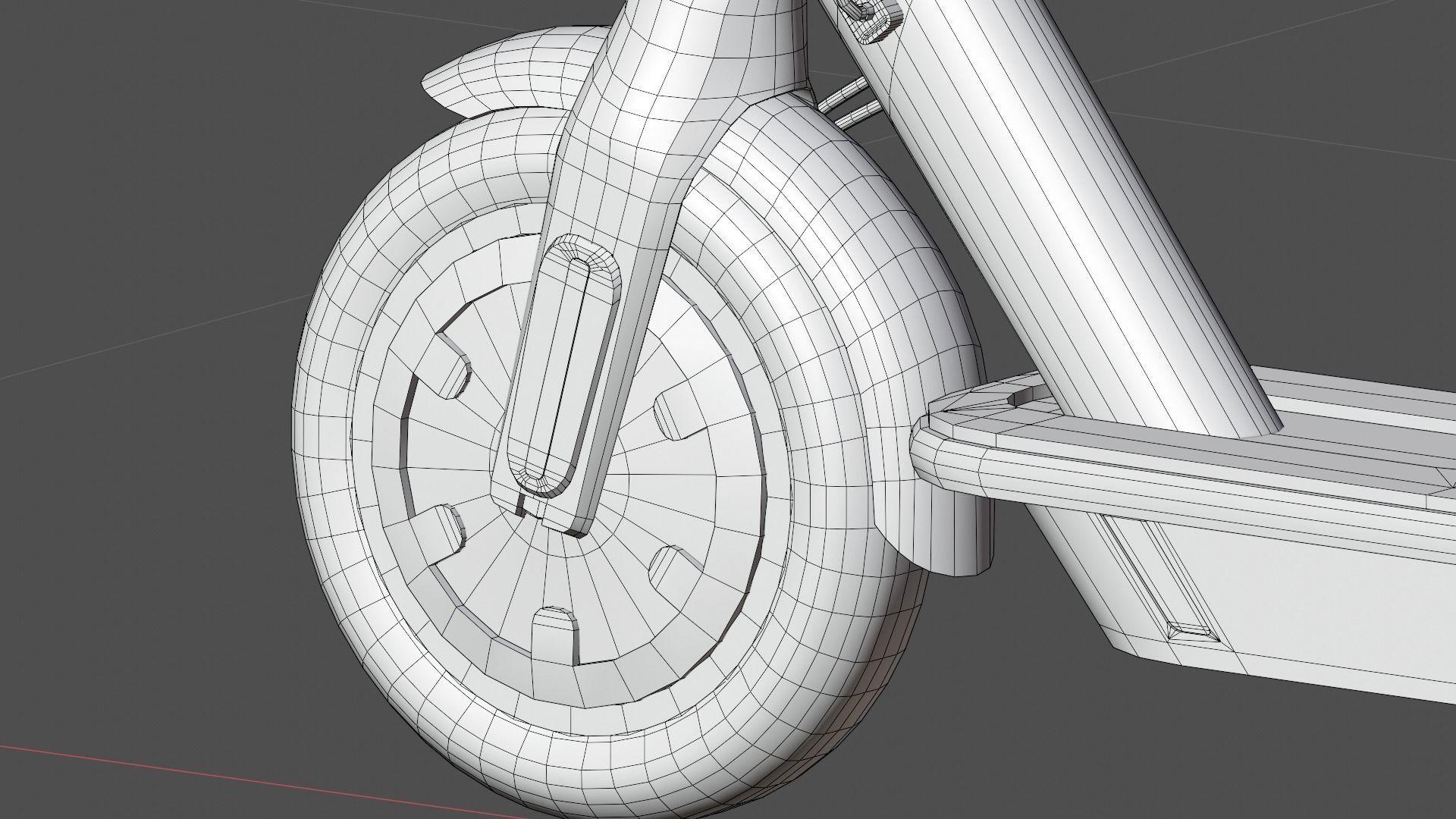 electric scooter Low-poly 3D model_14