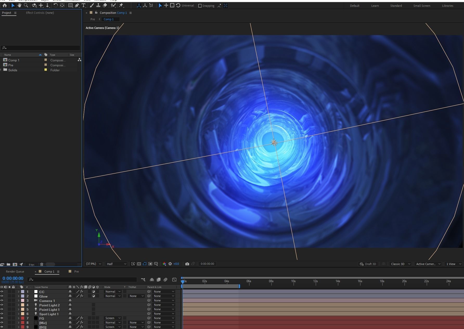 Abstract texture 3D tunnel shuttle special effects 3D model_1