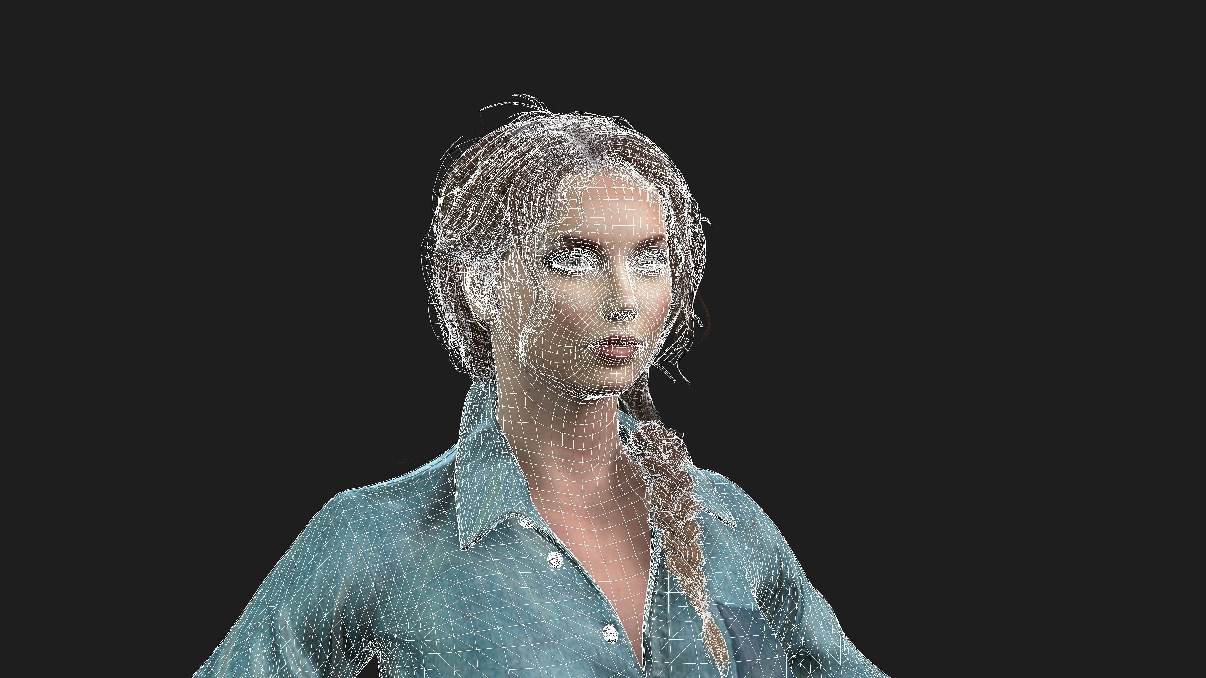 Female 3D Character Model for Games and Animation 3D model_6