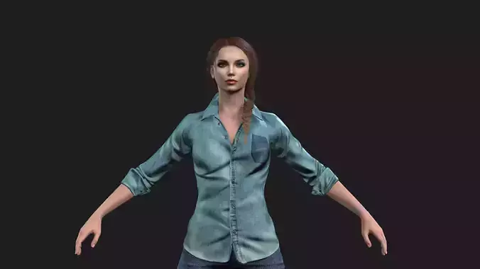 Female 3D Character Model for Games and Animation 3D model