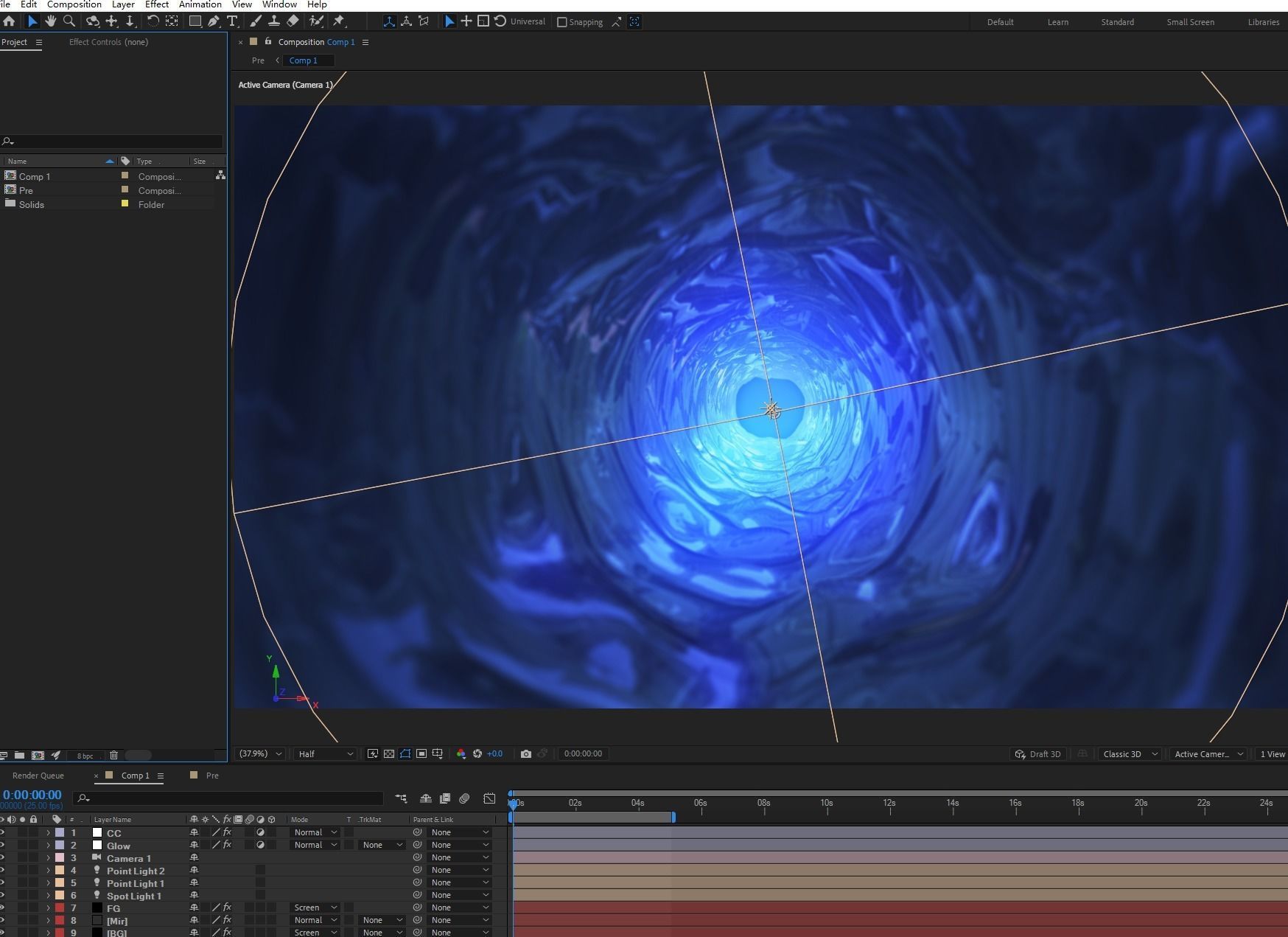 Abstract texture 3D tunnel shuttle special effects 3D model_1