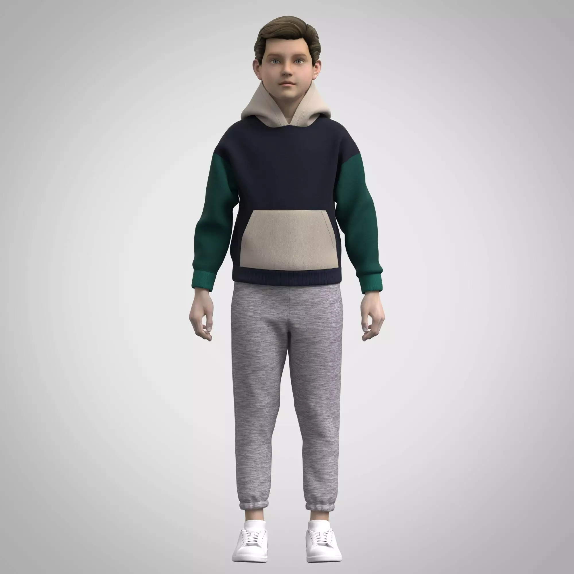 Boys Hoodie and trouser Low-poly 3D model