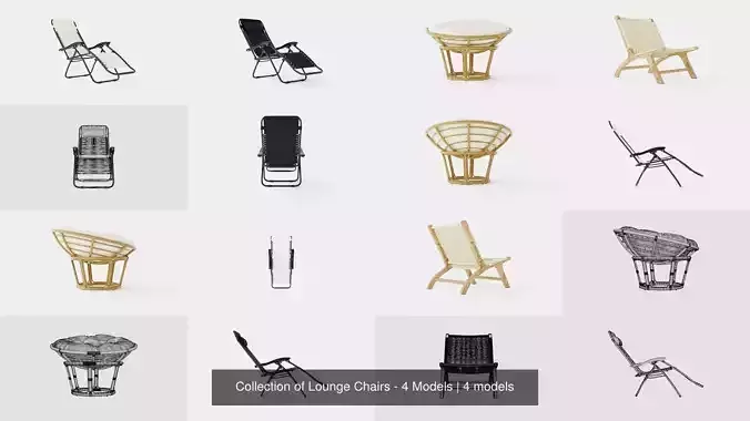 Collection of Lounge Chairs - 4 Models 