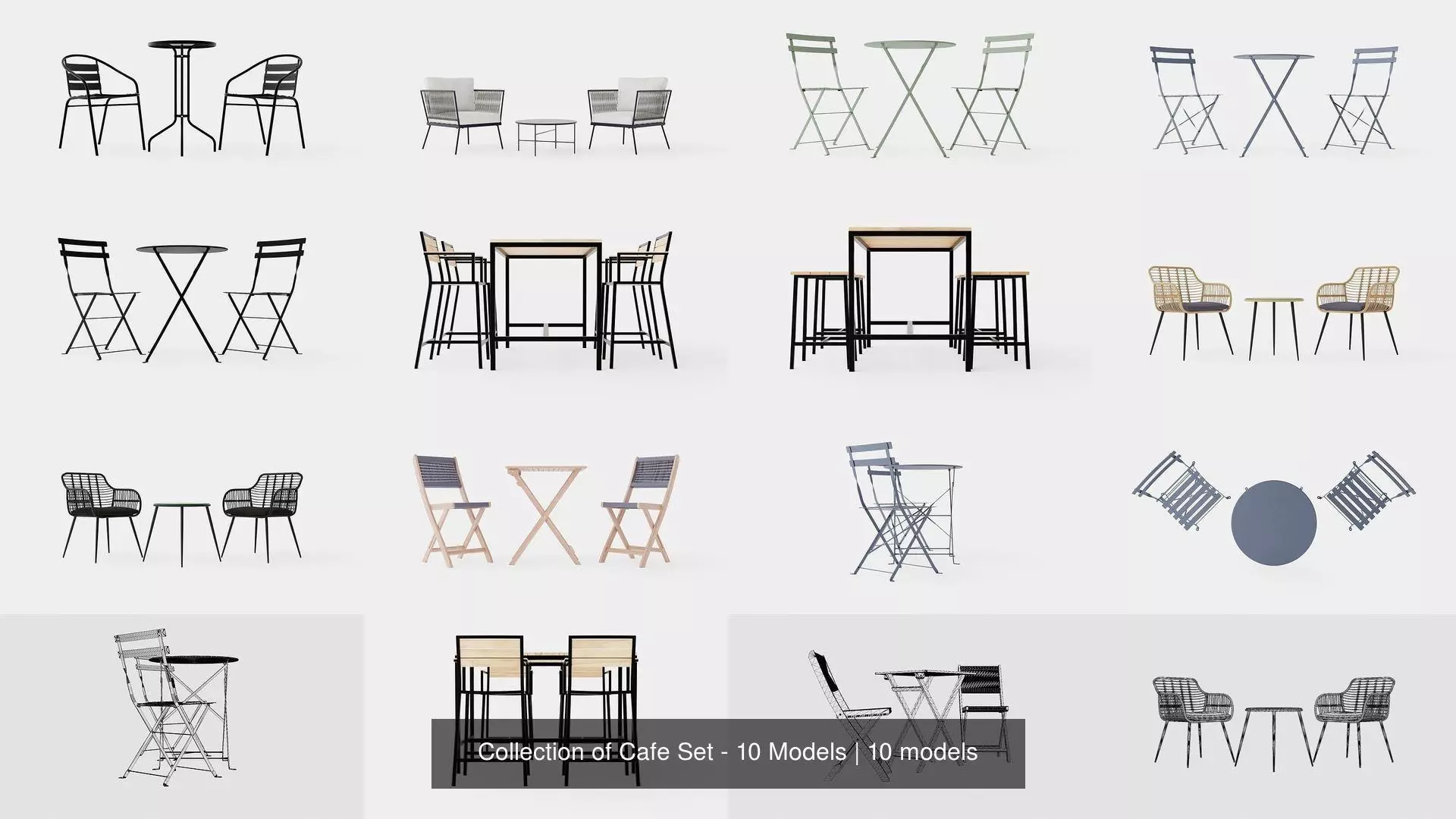 Collection of Cafe Set - 10 Models _0