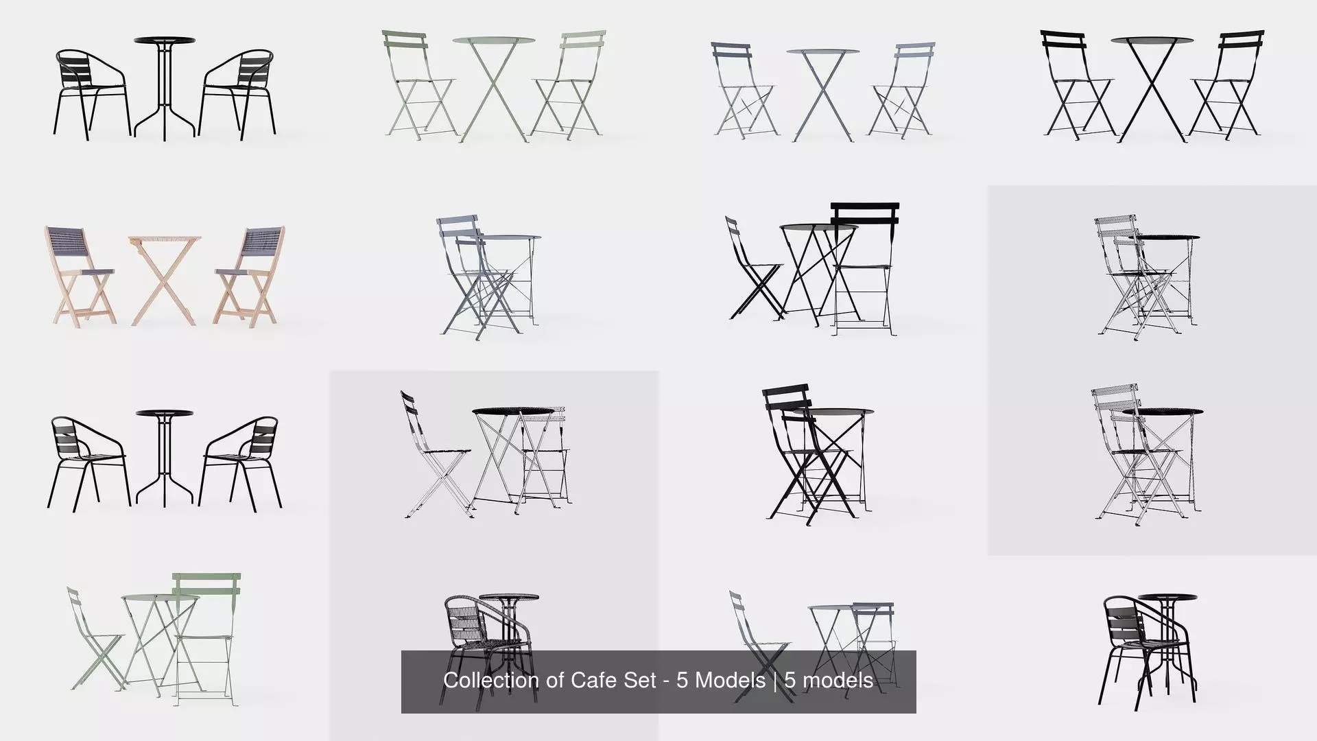 Collection of Cafe Set - 5 Models _0