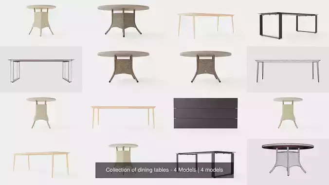 Collection of dining tables - 4 Models 