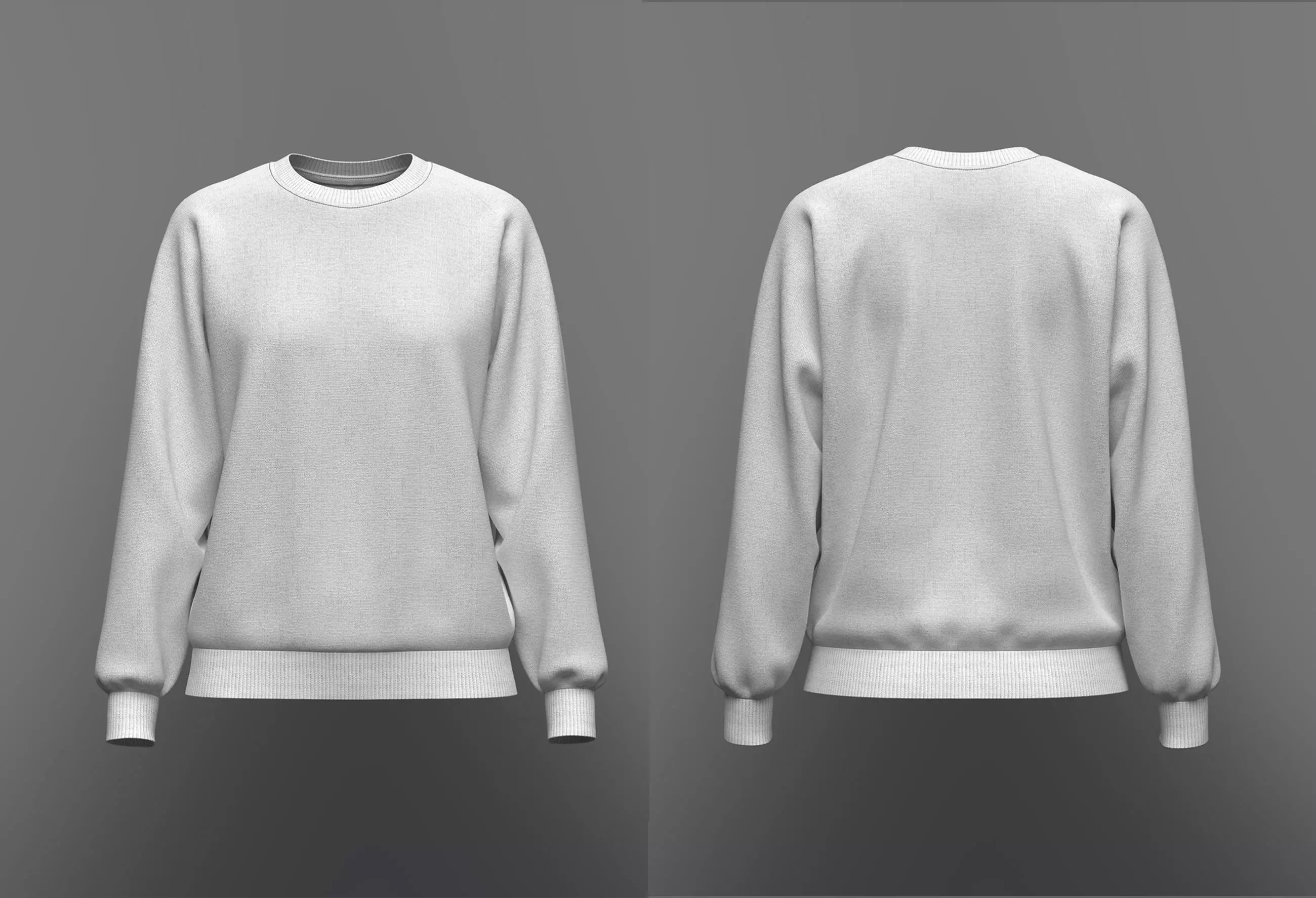 Women Loose Fit Raglan Sweatshirt 3D model