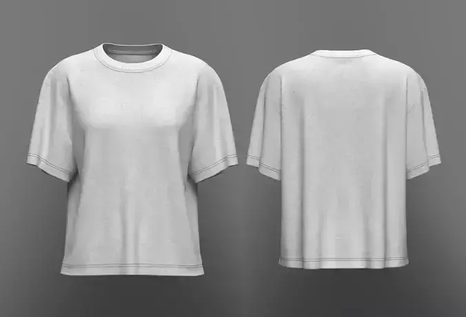 Loose Fit Crew Neck Half-Sleeve T Shirt