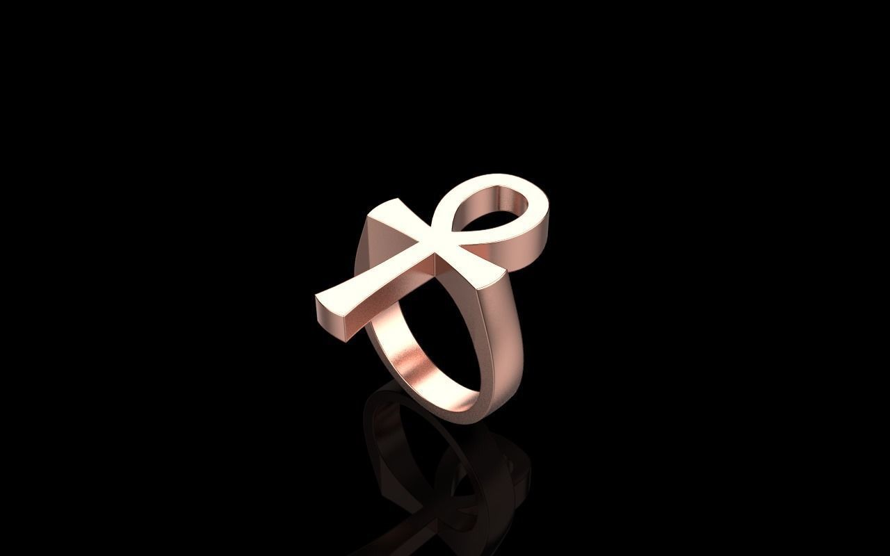Ankh cross ring model 889 3D print model_24