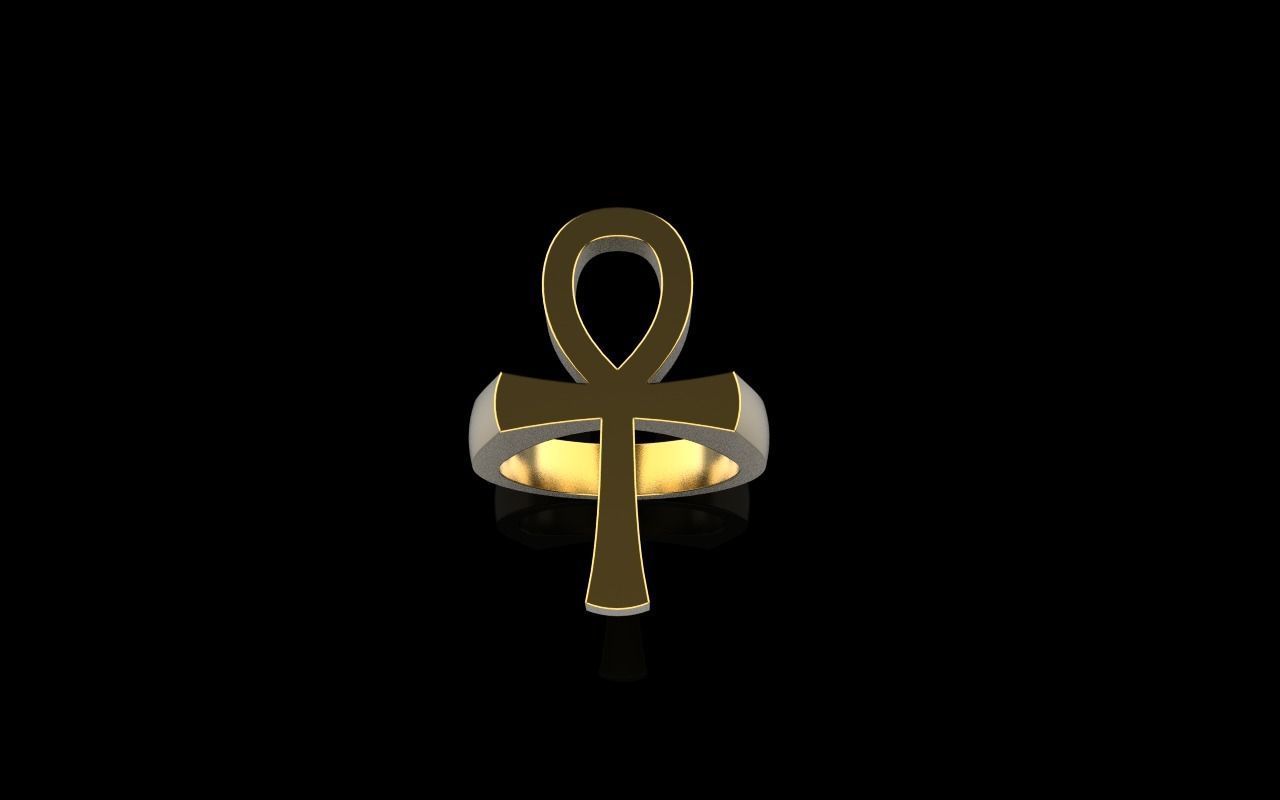 Ankh cross ring model 889 3D print model_15