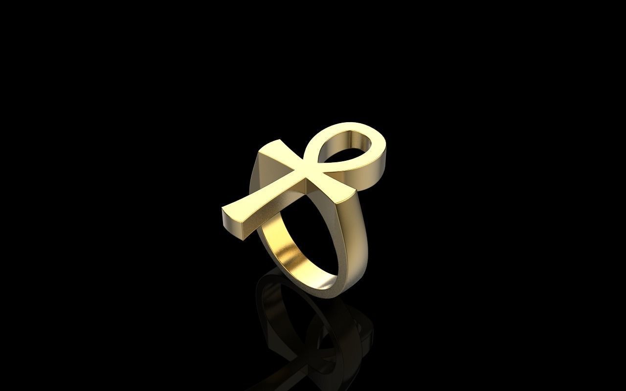Ankh cross ring model 889 3D print model_27