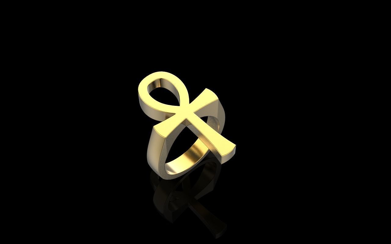 Ankh cross ring model 889 3D print model_21