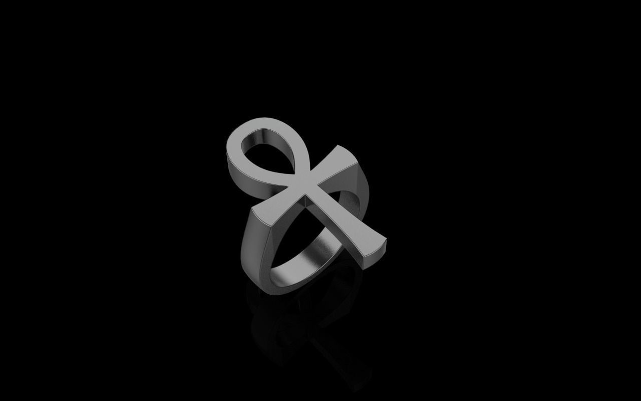 Ankh cross ring model 889 3D print model_19