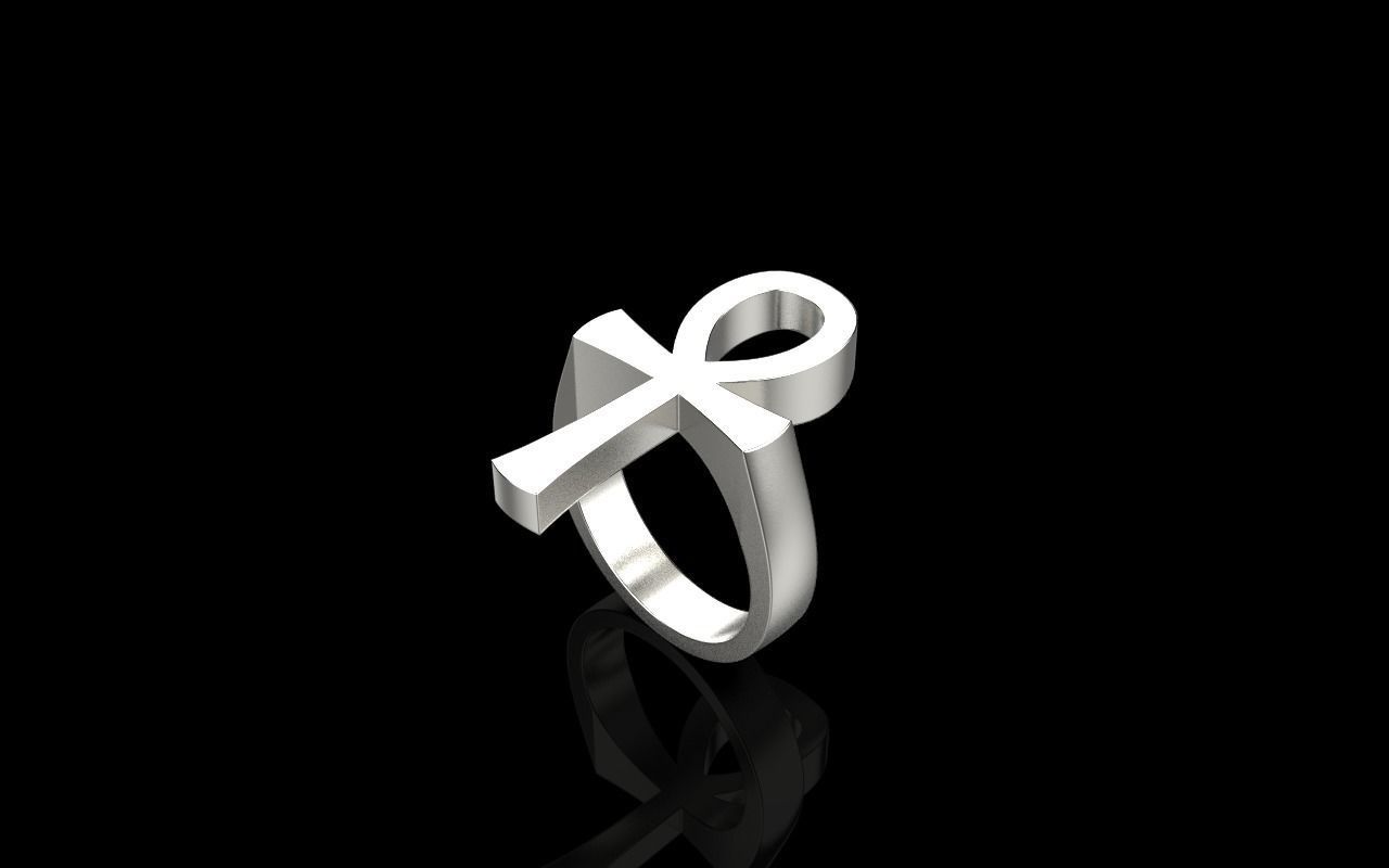 Ankh cross ring model 889 3D print model_26