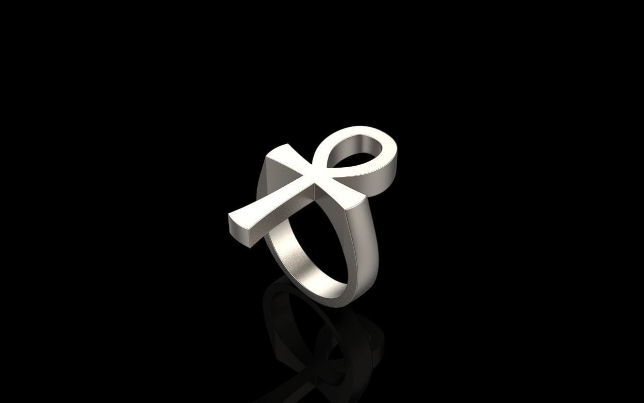 Ankh cross ring model 889 3D print model_23