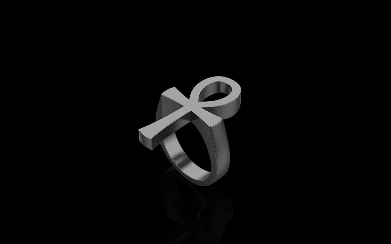 Ankh cross ring model 889 3D print model_25
