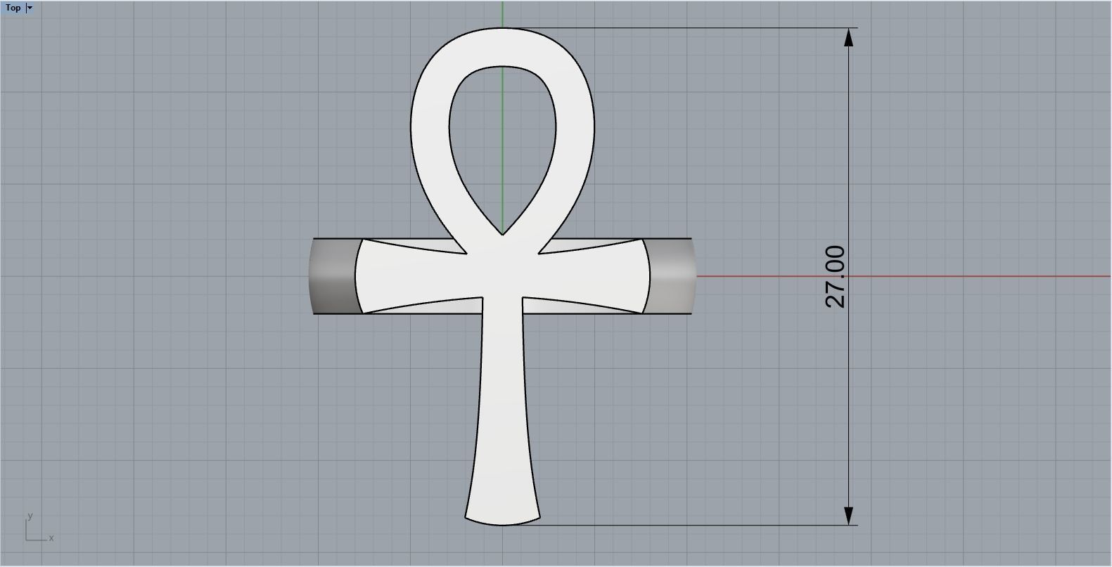 Ankh cross ring model 889 3D print model_6