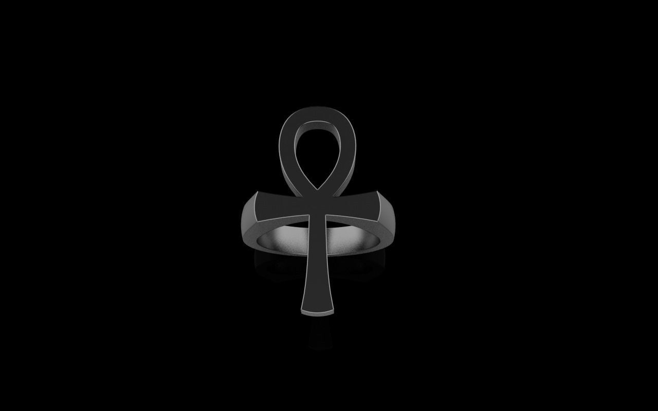 Ankh cross ring model 889 3D print model_13