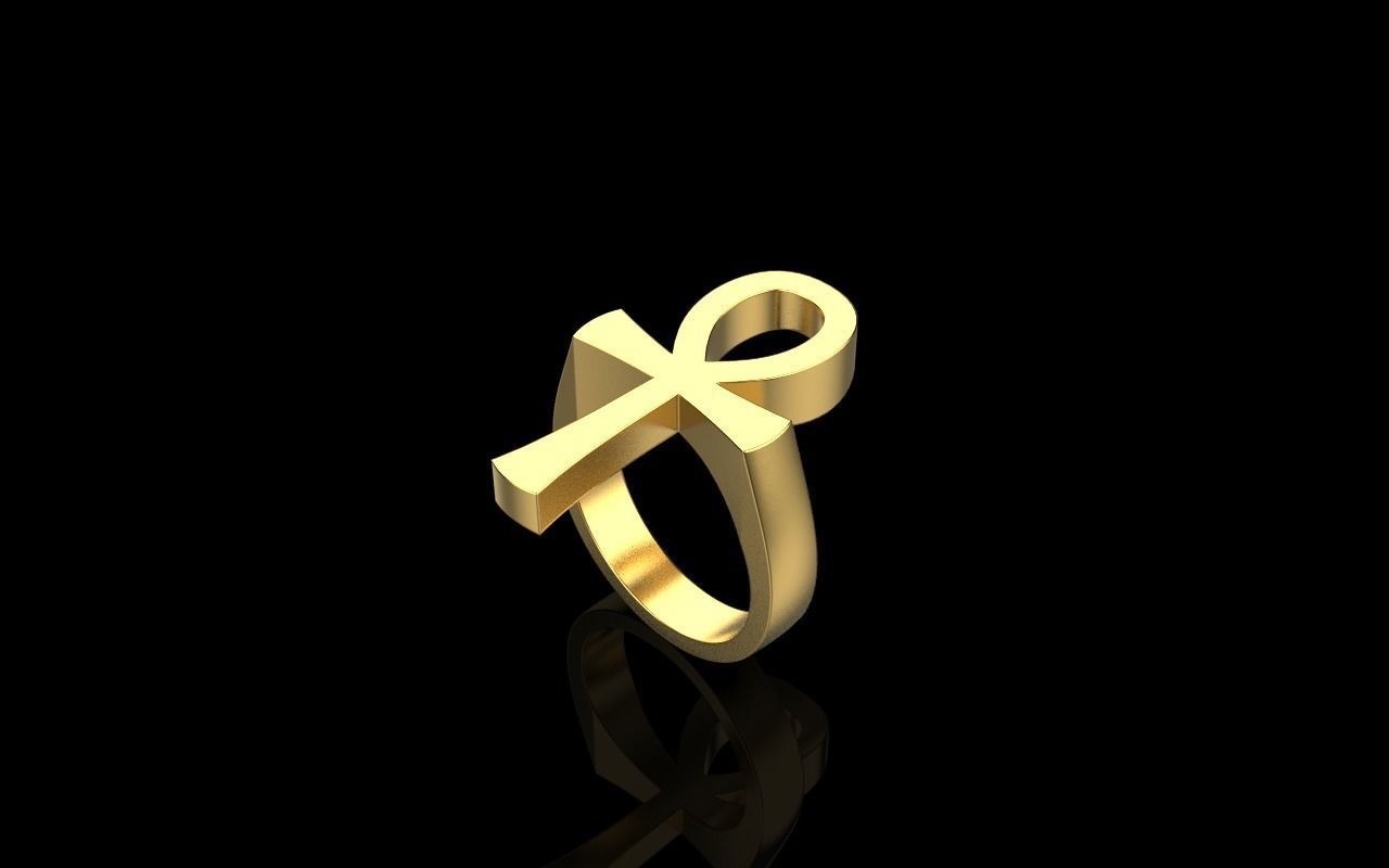 Ankh cross ring model 889 3D print model_2