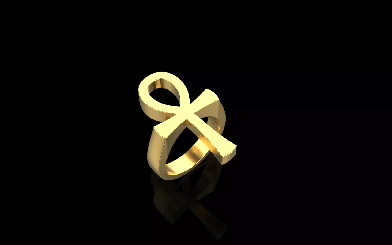Ankh cross ring model 889 3D print model_0