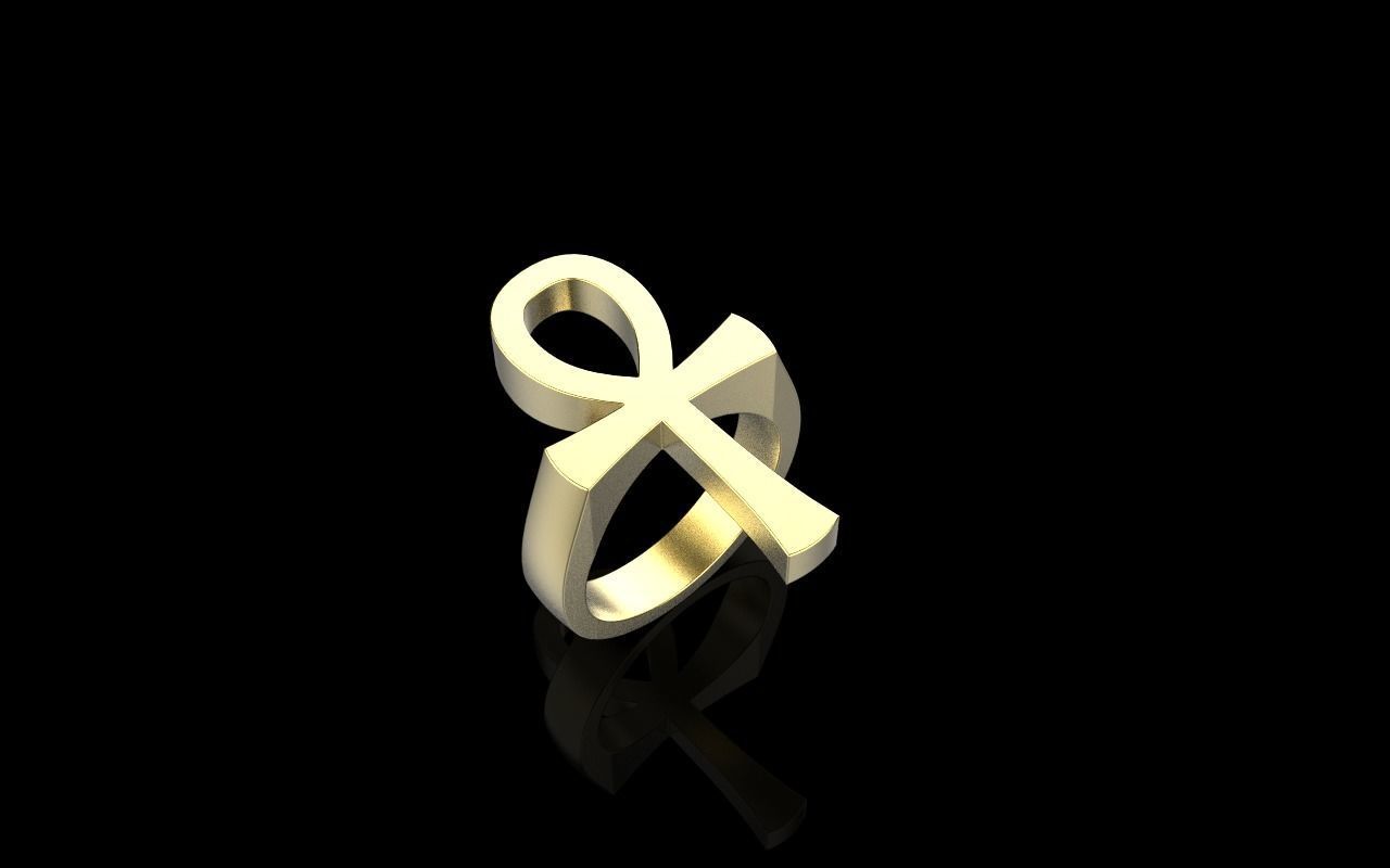Ankh cross ring model 889 3D print model_16