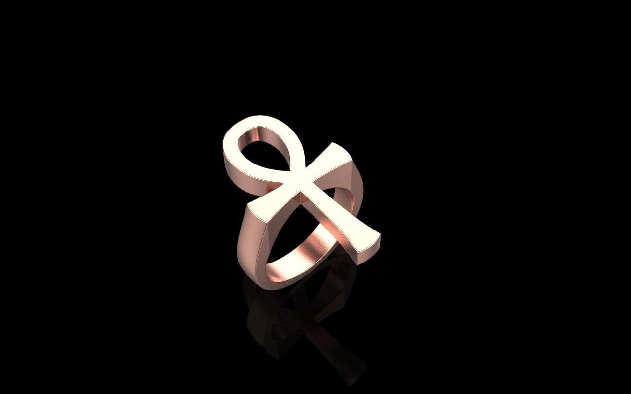 Ankh cross ring model 889 3D print model_18