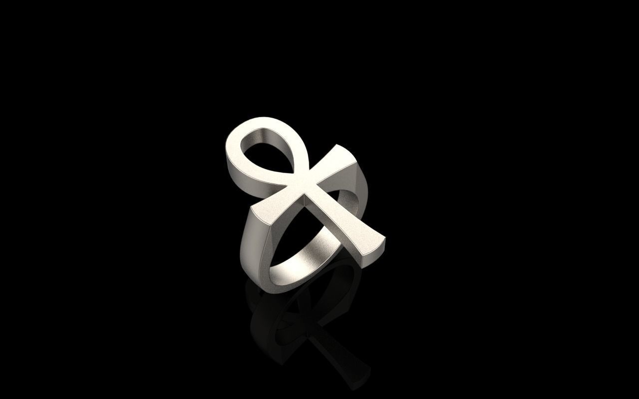 Ankh cross ring model 889 3D print model_17