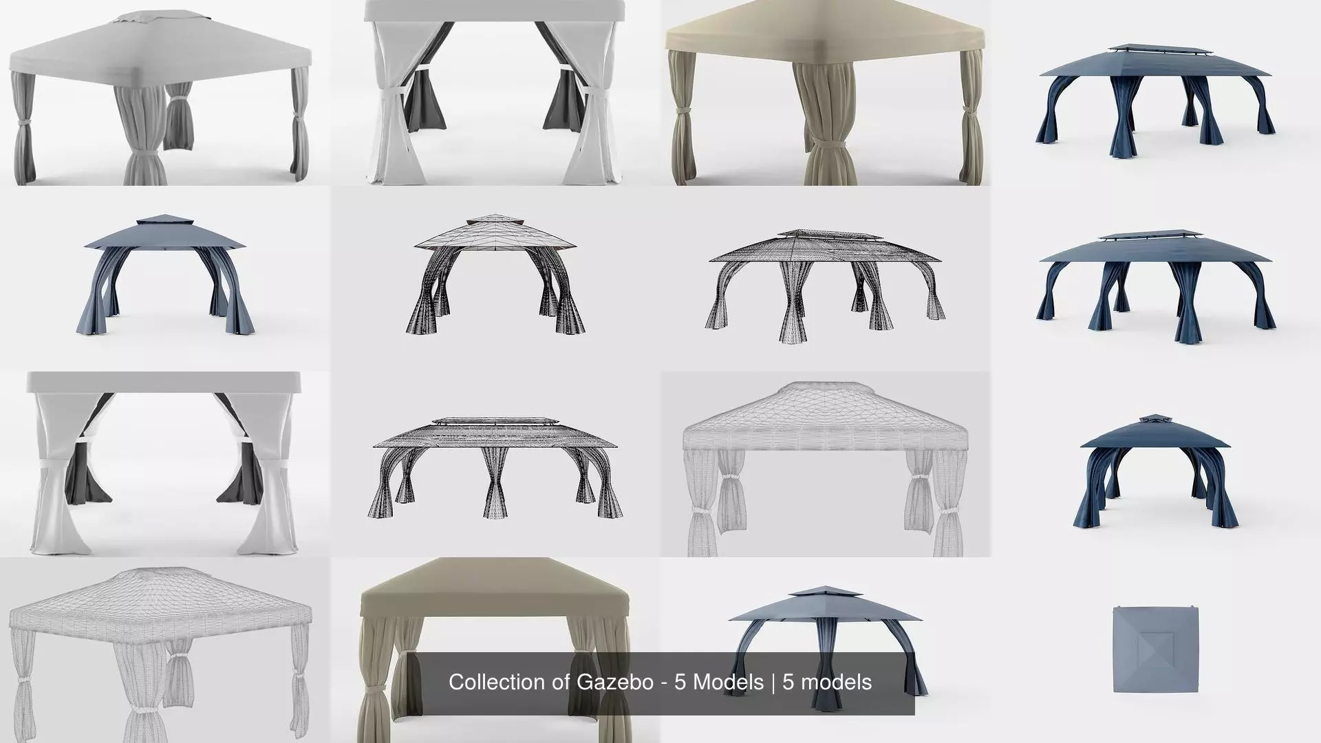 Collection of Gazebo - 5 Models _0