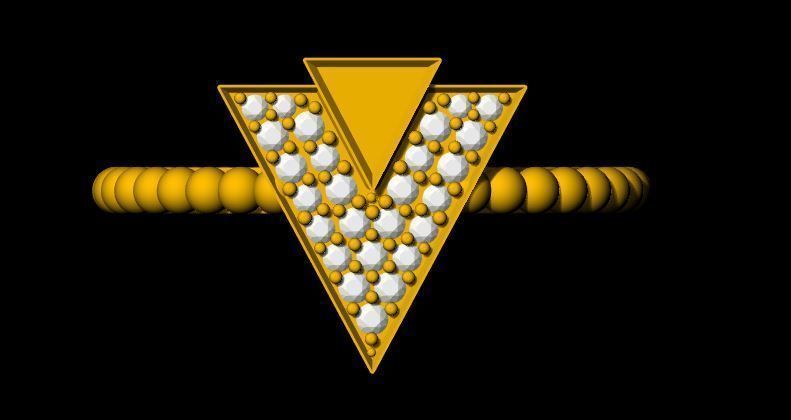 triangle ring 3dm and stl file 3D print model_3