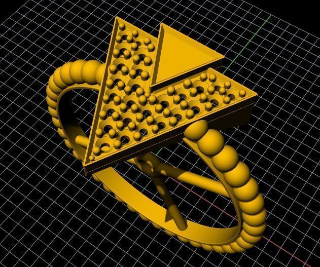 triangle ring 3dm and stl file 3D print model_6