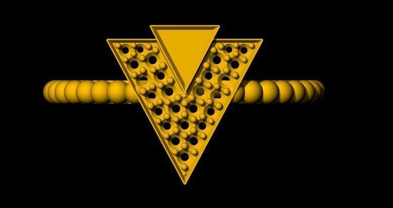 triangle ring 3dm and stl file 3D print model_7